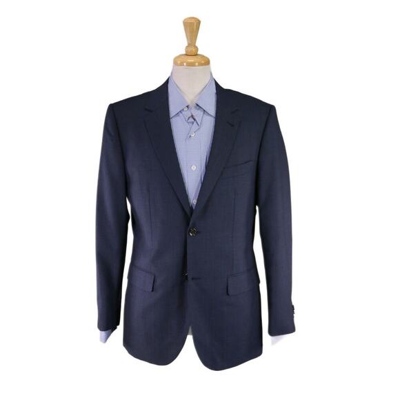 Indochino Custom Made Solid Navy Blue Patriotic Lining Wool 2-Btn Blazer 40R